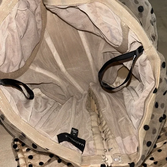 MAJORELLE Black & Tan Polkadot Corset Dress Medium - Picture 7 of 8